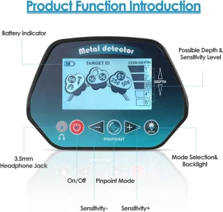 Professionele Waterdichte Metaaldetector met LCD-display