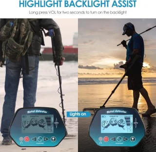 Professionele Waterdichte Metaaldetector met LCD-display