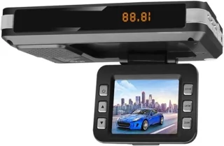 Radar detector en rijcamera dashcam zwart