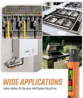 SHOP YOLO gasdetector gaslekdetector oranje inclusief 2 batterijen