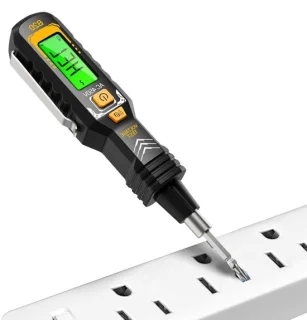 Spannings tester - voltmeter schakeltester - 161 cm - zwart