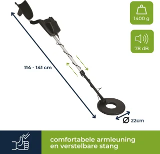 Velleman Metaaldetector Waterdicht 22 cm Zoekspoel Zilver
