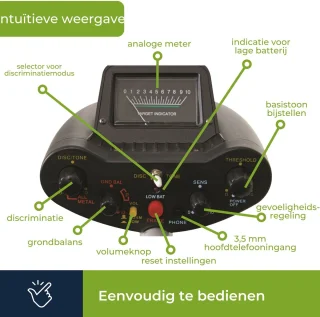 Velleman Metaaldetector Waterdicht 22 cm Zoekspoel Zilver