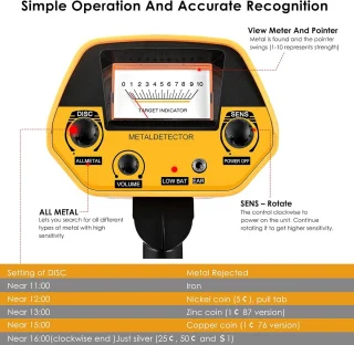 Verstelbare metaaldetector