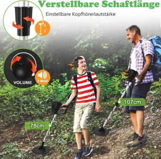 Verstelbare metaaldetector voor kinderen en volwassenen