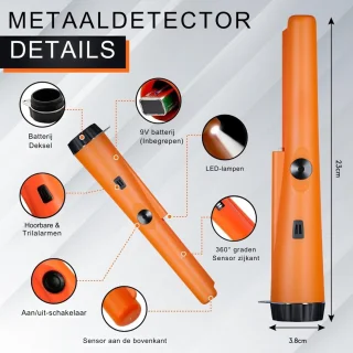 VIN® Pinpointer Metaaldetector Oranje