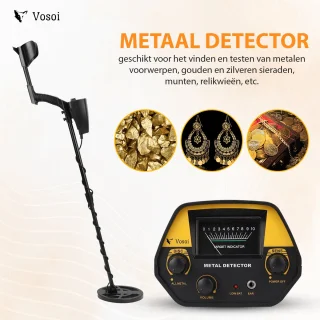 Vosoi Metaaldetector Set - Inclusief Koptelefoon, Schep en Opberghoes