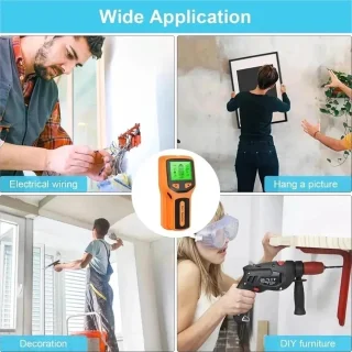 Wanddetector 5-in-1 muurscanner metaaldetector oranje
