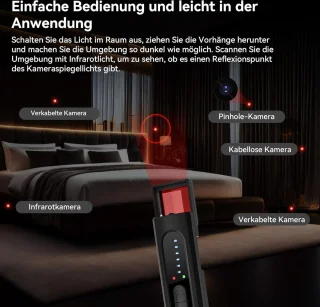 Wanddetector Verbor­gen Camera RF GPS GSM Tracker
