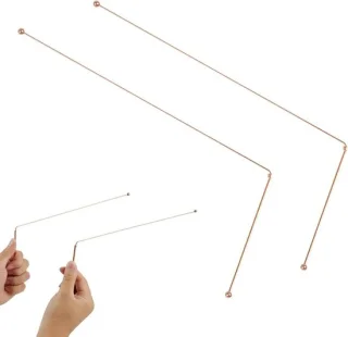 Wichelroede set 2 koperen stokken