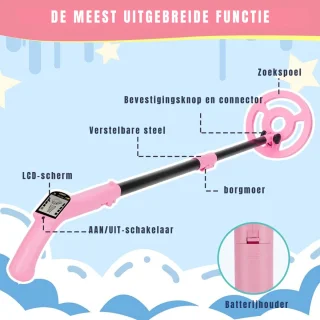 YOR® Metaaldetector voor kinderen - Roze