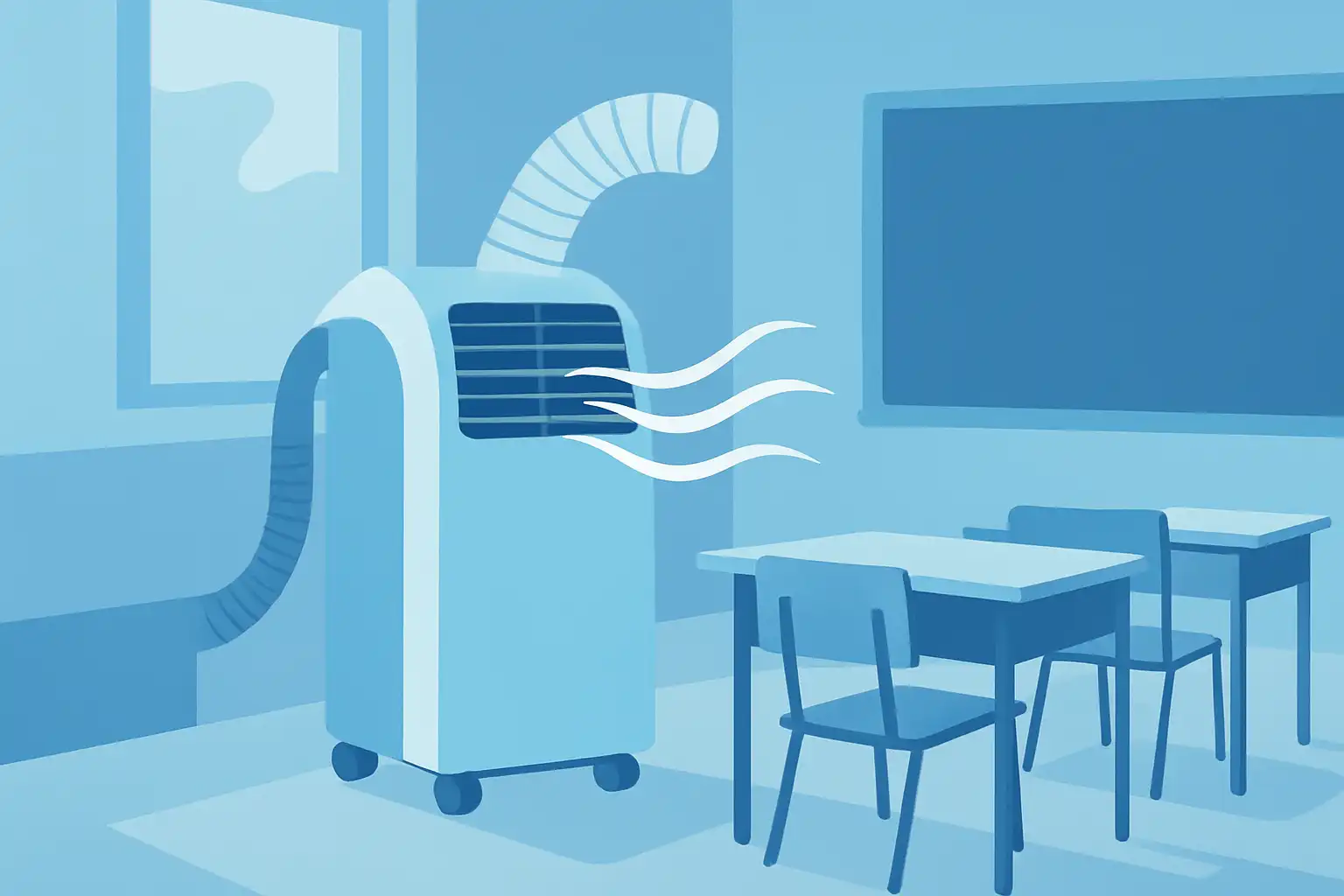 Mobiele airco's in scholen: praktische gids voor veilige, betaalbare tijdelijke koeling in klaslokalen