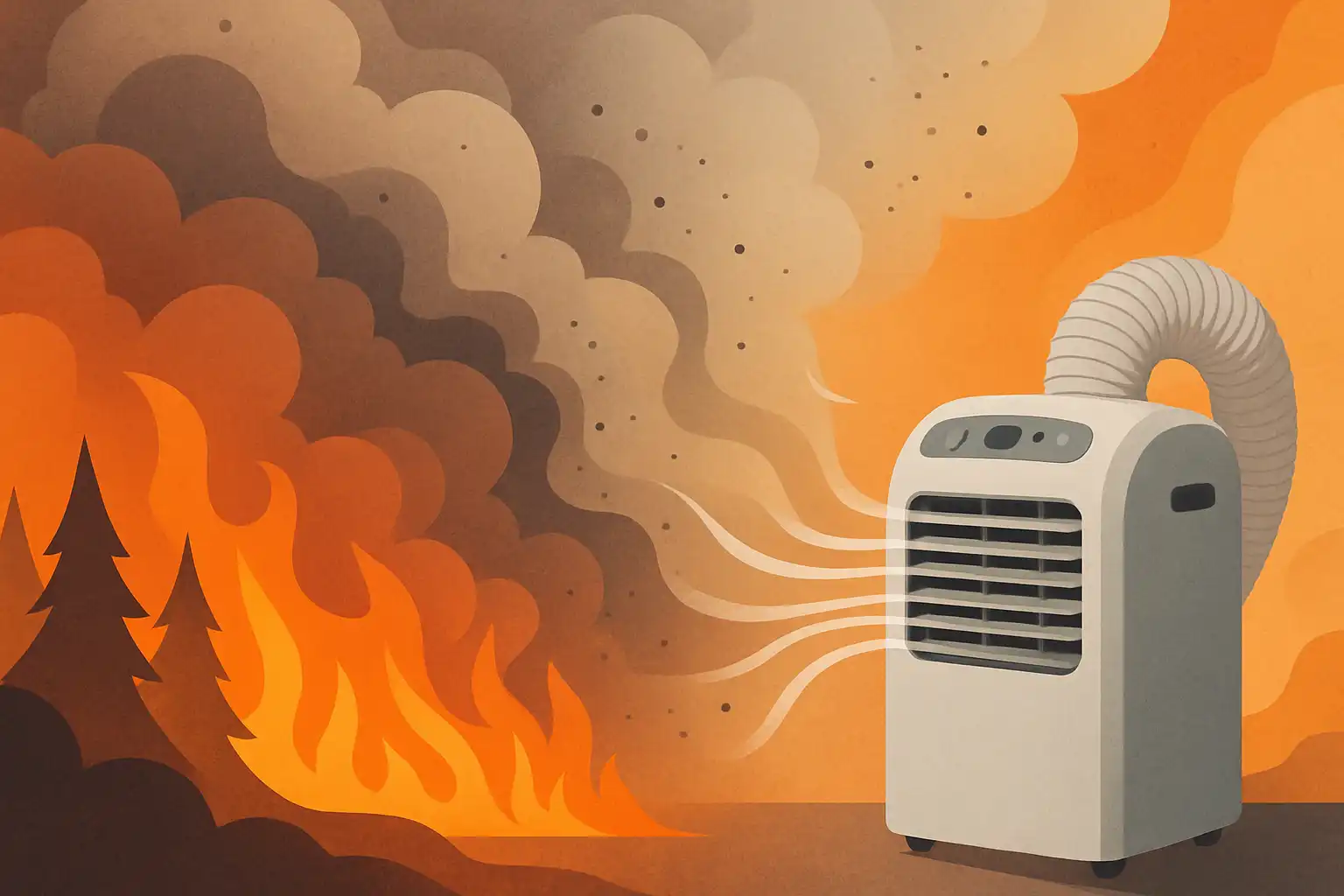 Rook en fijnstof: helpt je mobiele airco tijdens bosbranden of maak je het erger?