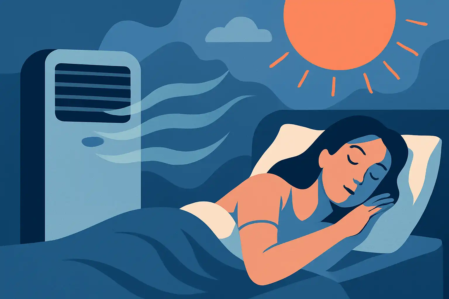 Slaap beter tijdens hitte: zo gebruik je je mobiele airco voor diepere en koelere nachten