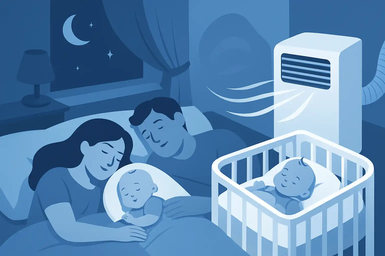 Veilig en koel slapen met een baby: slimme mobiele airco-tips voor jonge gezinnen