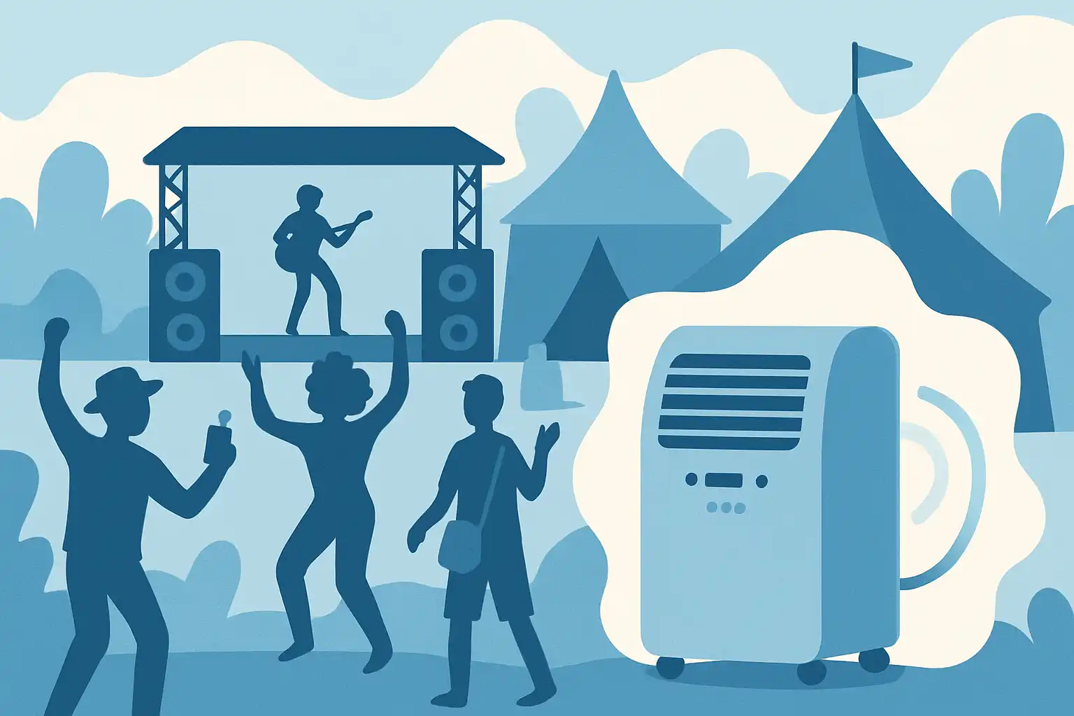 Zo houd je je festival, pop-up of evenement koel met mobiele airco's