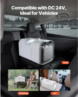 Mobiele Airconditioner met 4250 BTU, 3 Snelheidsinstellingen en 24-uurs timer, Bediening met Afstandsbediening, Temperatuurbereik van 16-32 °C, Afmetingen: 510x270x315 mm