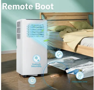 Airco - Mobiele Airco - Airconditioner - Airconditioning - 3 in 1 - Met Raamafdichtingskit - 2600 Watt - Temperatuur instelling van 16° tot 31° - Met Afstandsbediening 2 Snelheden - Wit