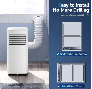 Airco - Mobiele Airco - Airconditioner - Airconditioning - 3 in 1 - Met Raamafdichtingskit - 2600 Watt - Temperatuur instelling van 16° tot 31° - Met Afstandsbediening 2 Snelheden - Wit
