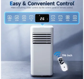 Airco - Mobiele Airco - Airconditioner - Airconditioning - 3 in 1 - Met Raamafdichtingskit - 2600 Watt - Temperatuur instelling van 16° tot 31° - Met Afstandsbediening 2 Snelheden - Wit