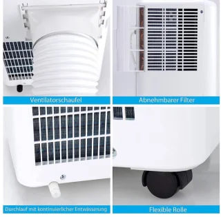 Airco - Mobiele Airco - Airconditioner - Airconditioning - 3 in 1 - Met Raamafdichtingskit - 2600 Watt - Temperatuur instelling van 16° tot 31° - Met Afstandsbediening 2 Snelheden - Wit