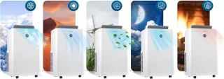 Mobiele airco 5-in-1 met 14000 BTU - Koelen, verwarmen, ontvochtigen en ventileren