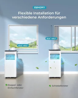 Mobiele airconditioner 9000 BTU - Stille 4-in-1 Koeling voor Ruimtes tot 25 m²