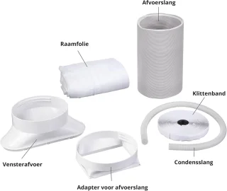 Slimme mobiele airconditioner met afzuigslang - 3-in-1 airco voor ruimtes tot 25m², 7.000 BTU, koelen, ontvochtigen, ventileren, app- en spraakbesturing
