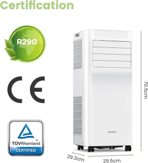 Mobiele Airconditioner met Koelen, Ventileren en Ontvochten - 7000 BTU, App-bediening en Energiezuinig