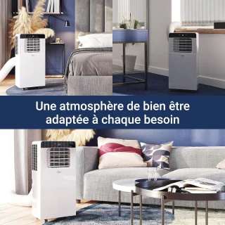 Mobiele Airconditioner 3-in-1 voor Ruimten tot 25 m² | Koelen, Ontvochtigen en Ventileren | Eco Vriendelijk Koelmiddel | 7000 BTU/h