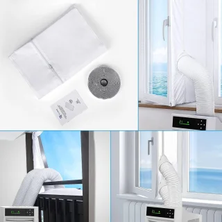 Vensterafdichting mobiele airconditioners - waterdicht - 500cm - wit
