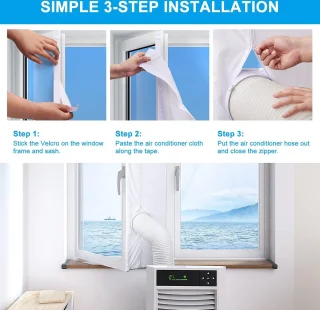 Vensterafdichting mobiele airconditioners - waterdicht - 500cm - wit
