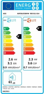 AEG AXP26U558HW Airco 9K BTU