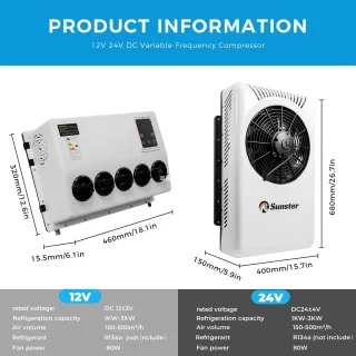 Airconditioner 10000 BTU 12V voor RV, camper, vrachtwagen en boot