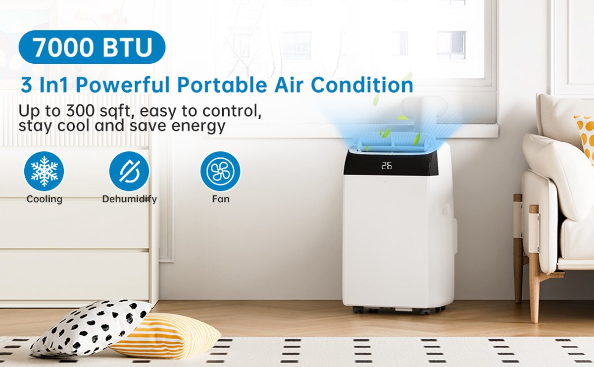 Airconditioning 3-in-1 12000 BTU Wit inclusief Afstandsbediening