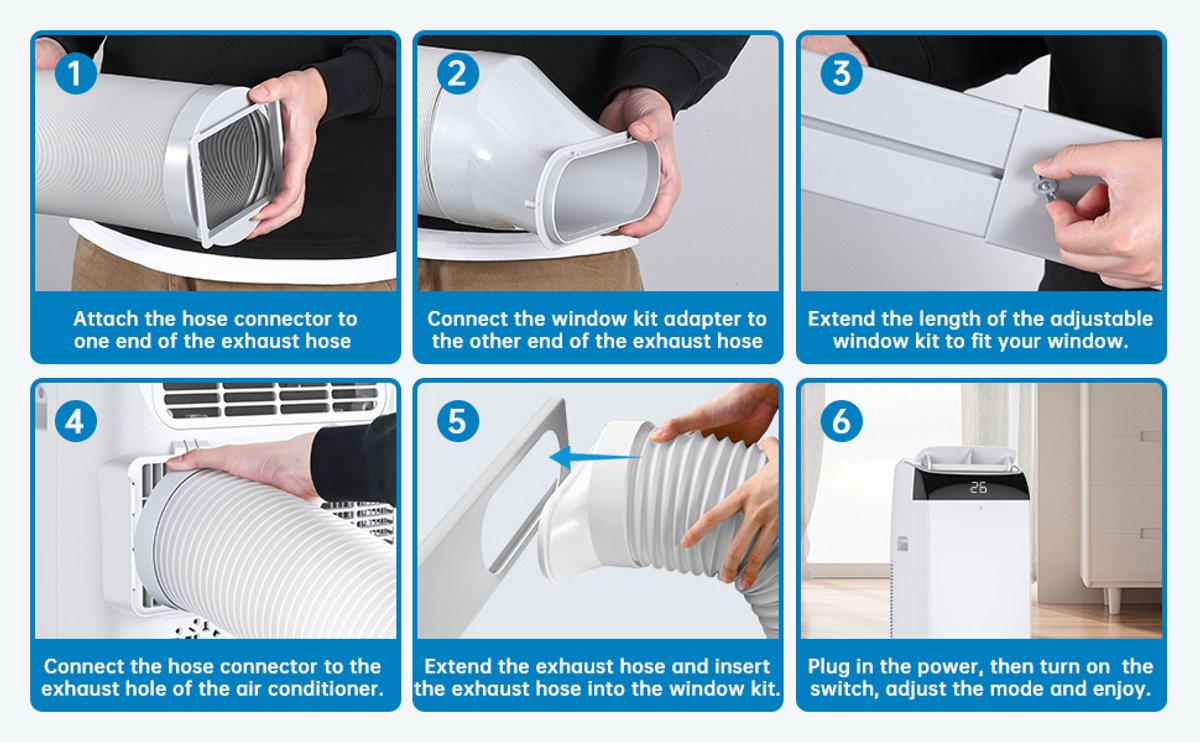 Airconditioning 3-in-1 12000 BTU Wit inclusief Afstandsbediening