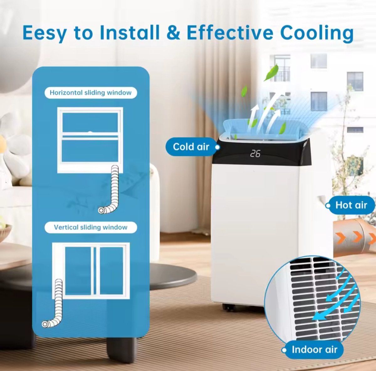 Airconditioning 3-in-1 12000 BTU Wit inclusief Afstandsbediening