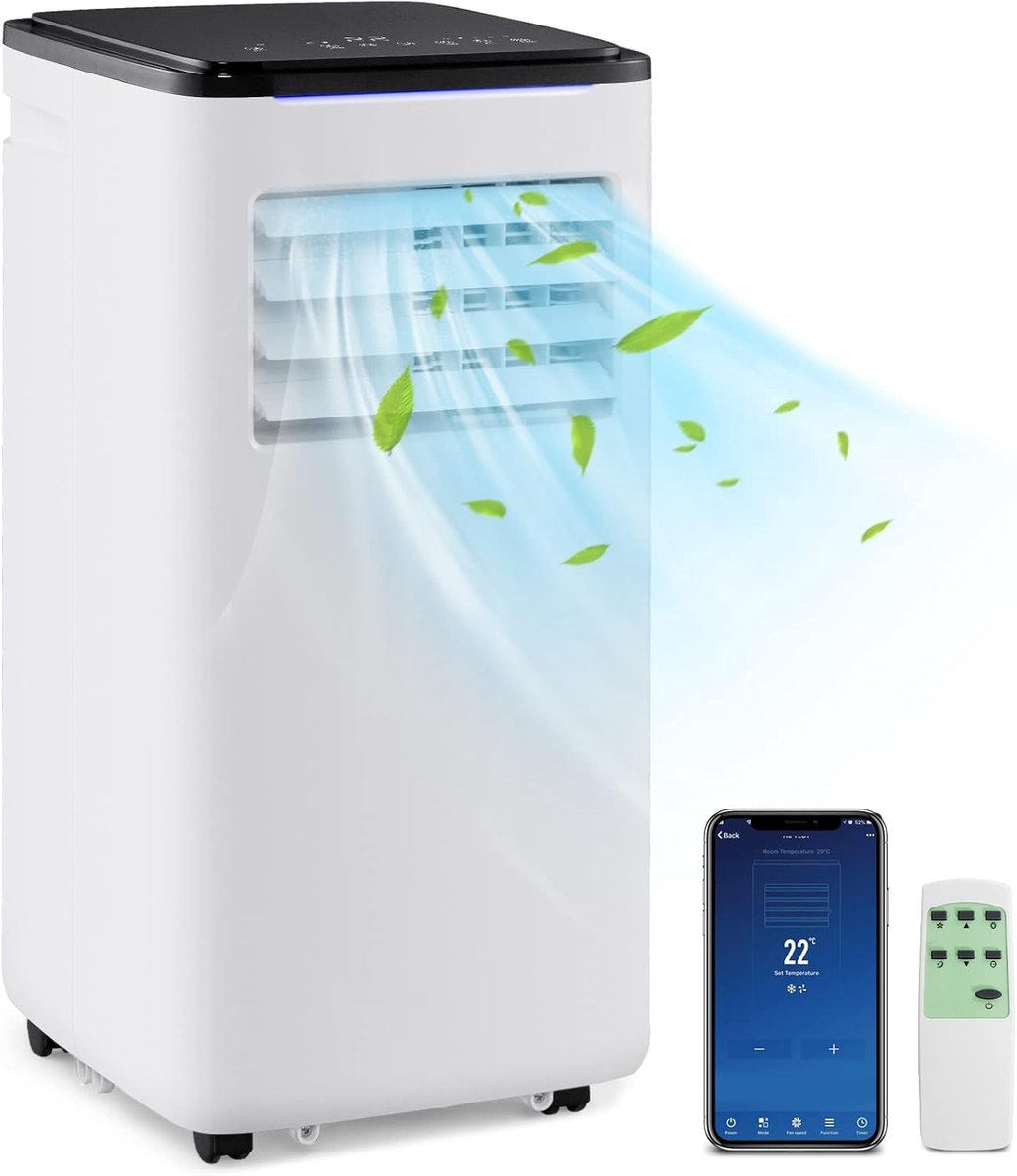 De COSTWAY 9000 BTU mobiele airconditioner 4-in-1 in één oogopslag