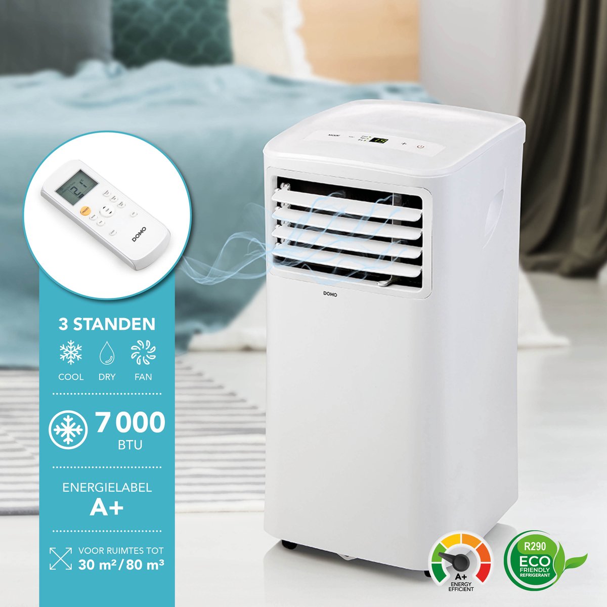 DOMO DO10161 Mobiele airco 7000 BTU
