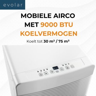 Evolar EVO-09CW Mobiele Airco 9000 BTU