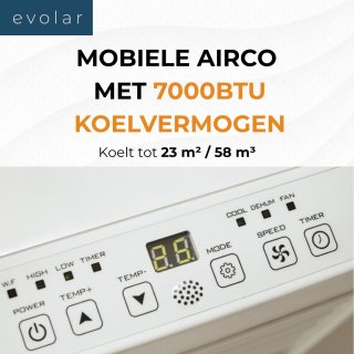 Evolar EVO-7000CW Mobiele Airco 3-in-1 7000 BTU