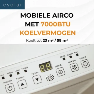 Evolar EVO-7000CW Mobiele Airco 3-in-1 7000 BTU