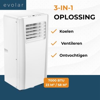 Evolar EVO-7000CW Mobiele Airco 3-in-1 7000 BTU