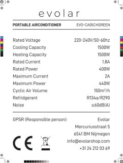 Wat vinden we goed aan de Evolar Mobiele Caravan Airco EVO-CA05CHGR