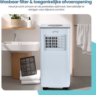 Gologi 3-in-1 Mobiele Airco 9000 BTU Wit