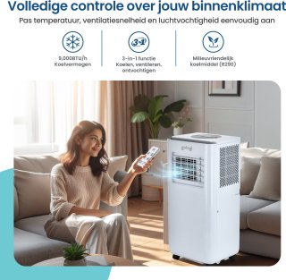 Gologi 3-in-1 Mobiele Airco 9000 BTU Wit