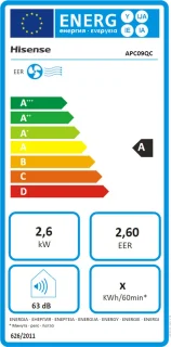 Hisense APC09QC mobiele airconditioner wit