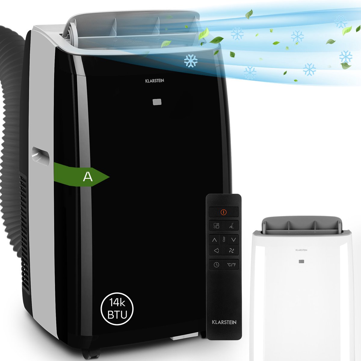 De Klarstein 14000BTU mobiele airconditioner 4-in-1 in één oogopslag