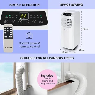 Klarstein 3-in-1 mobiele airconditioner 9000 BTU
