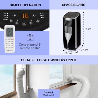 Klarstein New Breeze ECO mobiele airco 10.000 BTU zwart